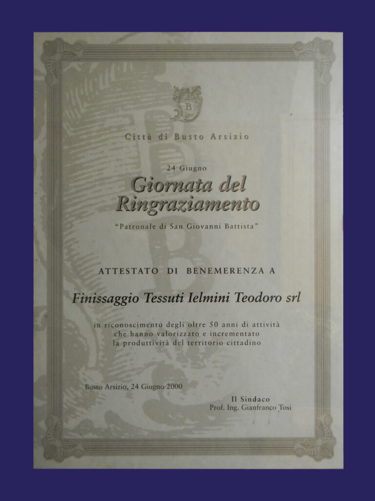 Attestato di benemerenza